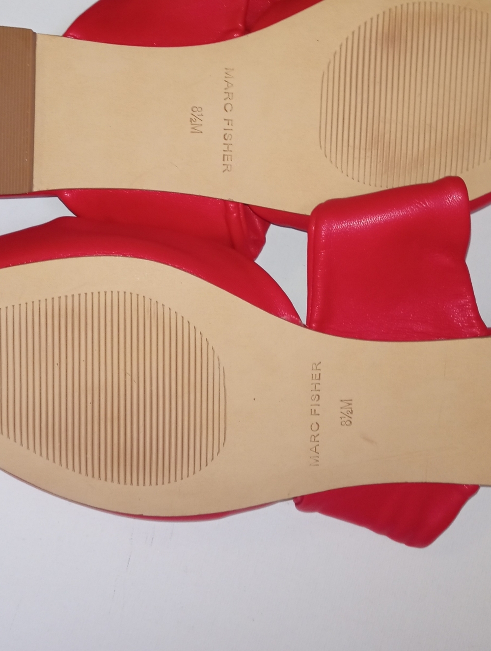 Marc Fisher Bright Red Pointed Knot-Front Mules - Picture 3 of 4